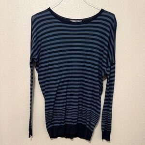 Vince Navy Striped Long Sleeve T Shirt Size Medium